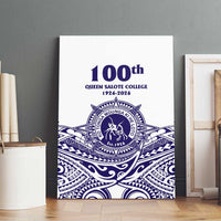 Tonga Queen Salote College 100th Years Canvas Wall Art White Tonga Kupesi Uniquely Pacific Art LT9 - Polynesian Pride