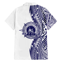 Tonga Queen Salote College 100th Years Family Matching Off The Shoulder Long Sleeve Dress and Hawaiian Shirt White Tonga Kupesi Uniquely Pacific Art LT9 - Polynesian Pride