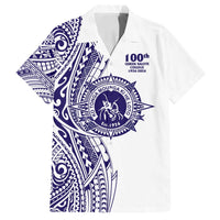 Tonga Queen Salote College 100th Years Family Matching Tank Maxi Dress and Hawaiian Shirt White Tonga Kupesi Uniquely Pacific Art LT9 Dad's Shirt - Short Sleeve White - Polynesian Pride