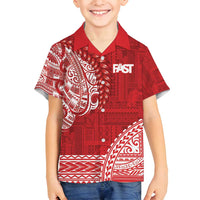 Samoa FAST Family Matching Long Sleeve Bodycon Dress and Hawaiian Shirt Samoan Motif Patterns - Polynesian Pride