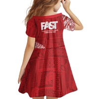 Samoa FAST Family Matching Off Shoulder Maxi Dress and Hawaiian Shirt Samoan Motif Patterns - Polynesian Pride