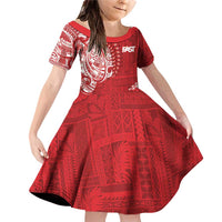 Samoa FAST Family Matching Off Shoulder Short Dress and Hawaiian Shirt Samoan Motif Patterns - Polynesian Pride