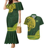 Samoa SUP Couples Matching Mermaid Dress and Hawaiian Shirt Samoan Motif Patterns - Polynesian Pride