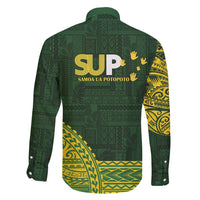 Samoa SUP Family Matching Off Shoulder Maxi Dress and Hawaiian Shirt Samoan Motif Patterns - Polynesian Pride