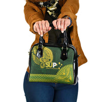 Samoa SUP Shoulder Handbag Samoan Motif Patterns LT9 One Size Green - Polynesian Pride