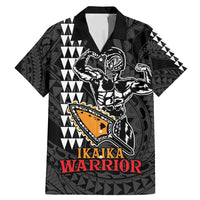 Aloha Spirit Ikaika Warrior Helmet Family Matching Mermaid Dress and Hawaiian Shirt LT9 Dad's Shirt - Short Sleeve Black - Polynesian Pride