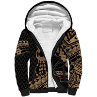 Ikaika Hawaiian Mythic Koa Tribal Warrior Sherpa Hoodie LT9 Unisex Gold - Polynesian Pride