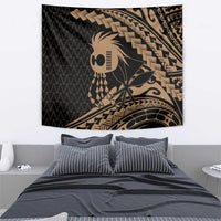 Ikaika Hawaiian Mythic Koa Tribal Warrior Tapestry