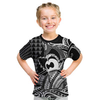 Koa Ikaika Warrior Helmet with Shark Kid T Shirt Black Kakau Style