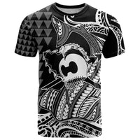 Koa Ikaika Warrior Helmet with Shark T Shirt Black Kakau Style