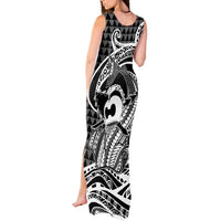 Koa Ikaika Warrior Helmet with Shark Tank Maxi Dress Black Kakau Style LT9 - Polynesian Pride