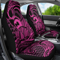 Koa Ikaika Warrior Helmet with Shark Car Seat Cover Pink Kakau Style LT9 - Polynesian Pride