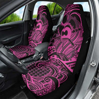 Koa Ikaika Warrior Helmet with Shark Car Seat Cover Pink Kakau Style LT9 - Polynesian Pride