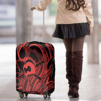 Koa Ikaika Warrior Helmet with Shark Luggage Cover Red Kakau Style LT9 - Polynesian Pride
