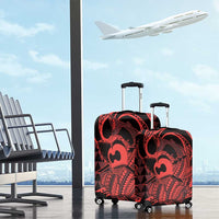 Koa Ikaika Warrior Helmet with Shark Luggage Cover Red Kakau Style LT9 - Polynesian Pride