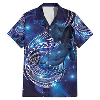 North Island Kokako and South Island Kokako Family Matching Mermaid Dress and Hawaiian Shirt New Zealand Native Bird with Galaxy Vibe LT9 Dad's Shirt - Short Sleeve Galaxy - Polynesian Pride