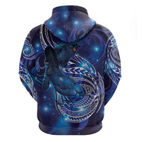 North Island Kokako and South Island Kokako Hoodie New Zealand Native Bird with Galaxy Vibe LT9 - Polynesian Pride