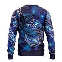 North Island Kokako and South Island Kokako Ugly Christmas Sweater New Zealand Native Bird with Galaxy Vibe LT9 - Polynesian Pride