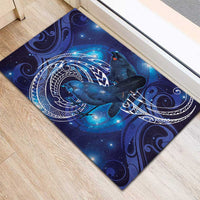 North Island Kokako and South Island Kokako Rubber Doormat New Zealand Native Bird with Galaxy Vibe LT9 - Polynesian Pride