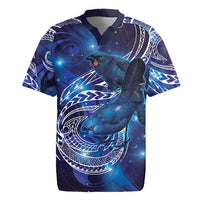 North Island Kokako and South Island Kokako Rugby Jersey New Zealand Native Bird with Galaxy Vibe LT9 Galaxy - Polynesian Pride