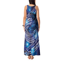North Island Kokako and South Island Kokako Tank Maxi Dress New Zealand Native Bird with Galaxy Vibe LT9 - Polynesian Pride