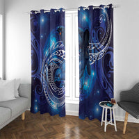 North Island Kokako and South Island Kokako Window Curtain New Zealand Native Bird with Galaxy Vibe LT9 With Grommets Galaxy - Polynesian Pride