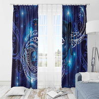 North Island Kokako and South Island Kokako Window Curtain New Zealand Native Bird with Galaxy Vibe LT9 - Polynesian Pride
