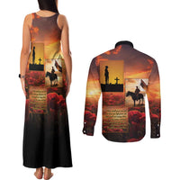 ANZAC Day Film Reel Lest We Forget Couples Matching Tank Maxi Dress and Long Sleeve Button Shirt Australia NZ Memorial