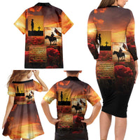ANZAC Day Film Reel Lest We Forget Family Matching Long Sleeve Bodycon Dress and Hawaiian Shirt Australia NZ Memorial LT9 - Polynesian Pride