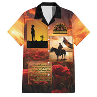 ANZAC Day Film Reel Lest We Forget Family Matching Tank Maxi Dress and Hawaiian Shirt Australia NZ Memorial LT9 Dad's Shirt - Short Sleeve Red - Polynesian Pride