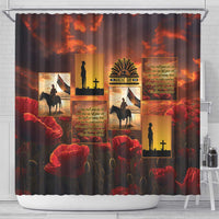 ANZAC Day Film Reel Lest We Forget Shower Curtain Australia NZ Memorial