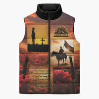 ANZAC Day Film Reel Lest We Forget Sleeveless Puffer Jacket Australia NZ Memorial