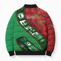Personalised Cook Islands ANZAC 1915-2026 Filmstrip Bomber Puffer Jacket Lest We Forget 25 April