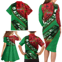 Personalised Cook Islands ANZAC 1915-2026 Filmstrip Family Matching Long Sleeve Bodycon Dress and Hawaiian Shirt Lest We Forget 25 April LT9 - Polynesian Pride
