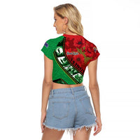 Personalised Cook Islands ANZAC 1915-2026 Filmstrip Raglan Cropped T Shirt Lest We Forget 25 April
