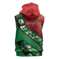 Personalised Cook Islands ANZAC 1915-2026 Filmstrip Sleeveless Zip Hoodie Lest We Forget 25 April LT9 - Polynesian Pride