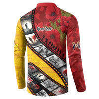 Personalised Niue ANZAC 1915-2026 Filmstrip Button Sweatshirt Lest We Forget 25 April LT9 - Polynesian Pride