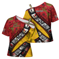 Personalised Niue ANZAC 1915-2026 Filmstrip Cross Shoulder Shirt Lest We Forget 25 April