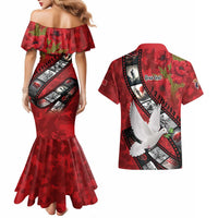 Personalised Tonga ANZAC 1915-2026 Filmstrip Couples Matching Mermaid Dress and Hawaiian Shirt Lest We Forget 25 April LT9 - Polynesian Pride