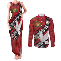 Personalised Tonga ANZAC 1915-2026 Filmstrip Couples Matching Tank Maxi Dress and Long Sleeve Button Shirt Lest We Forget 25 April