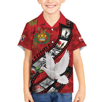 Personalised Tonga ANZAC 1915-2026 Filmstrip Family Matching Puletasi and Hawaiian Shirt Lest We Forget 25 April LT9 Son's Shirt Red - Polynesian Pride