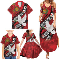 Personalised Tonga ANZAC 1915-2026 Filmstrip Family Matching Summer Maxi Dress and Hawaiian Shirt Lest We Forget 25 April LT9 - Polynesian Pride