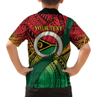 Personalised Vanuatu Yumi 44th Indipendens Dei Family Matching Long Sleeve Bodycon Dress and Hawaiian Shirt Vanuatuan Broad Tusk with Polynesian Tribal