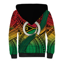 Personalised Vanuatu Yumi 44th Indipendens Dei Sherpa Hoodie Vanuatuan Broad Tusk with Polynesian Tribal