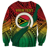 Personalised Vanuatu Yumi 44th Indipendens Dei Sweatshirt Vanuatuan Broad Tusk with Polynesian Tribal