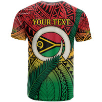 Personalised Vanuatu Yumi 44th Indipendens Dei T Shirt Vanuatuan Broad Tusk with Polynesian Tribal