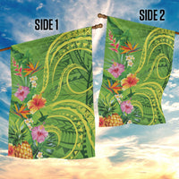 Polynesian Tribal Flower Tattoo Garden Flag Special Lime Green Vibe LT9 - Polynesian Pride