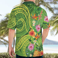 Polynesian Tribal Flower Tattoo Hawaiian Shirt Special Lime Green Vibe