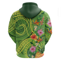 Polynesian Tribal Flower Tattoo Hoodie Special Lime Green Vibe