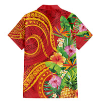 Polynesian Tribal Flower Tattoo Family Matching Mermaid Dress and Hawaiian Shirt Special Vermilion Vibe LT9 - Polynesian Pride